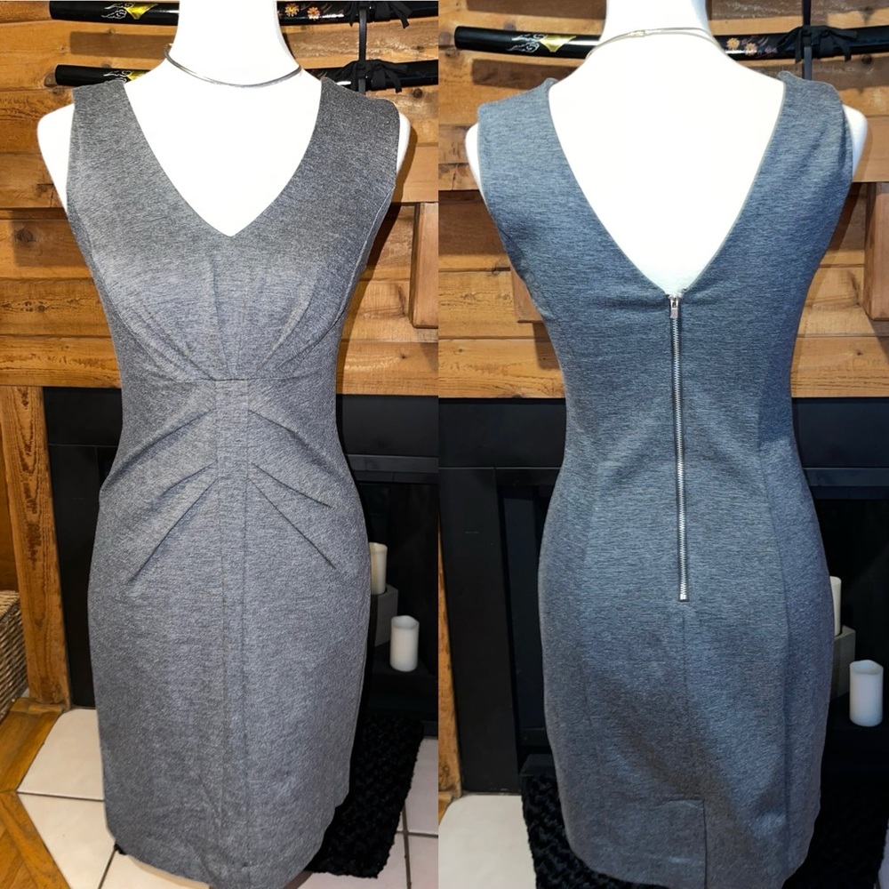 THE LIMITED Charcoal Gray Dress Cinched Waist